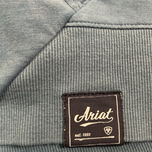 ARIAT Team Logo Full Zip Sweatshirt Teal Blue Women Small - Picture 9 of 13